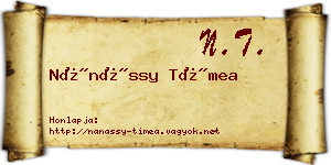 Nánássy Tímea névjegykártya